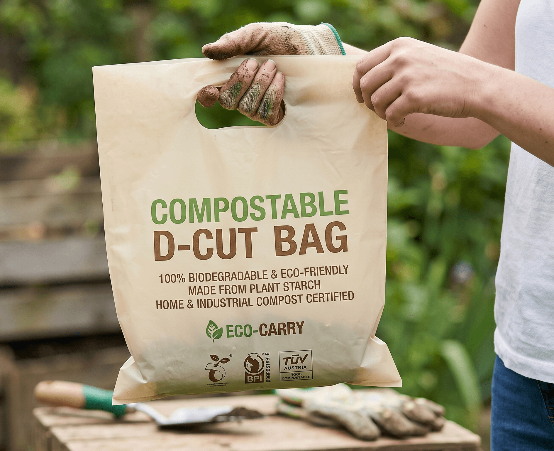 Compostable D-Cut Bag
